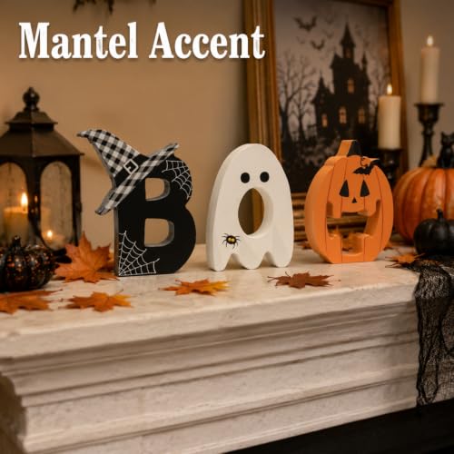 3 Pcs Boo Sign Halloween Table Tiered Tray Shelf Desk Home Decor
