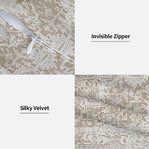 Brown Beige Carpet Boho Pillow Covers 16x16 Set of 2 - color: Brown Beige, size: 16" x 16" (Pack of 2)