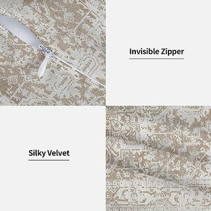 Brown Beige Carpet Boho Pillow Covers 16x16 Set of 2 - color: Brown Beige, size: 16" x 16" (Pack of 2)