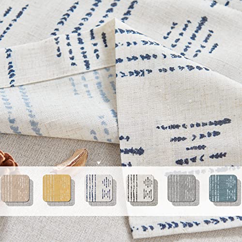jinchan Striped Valance 18 Inch Modern Boho 1 Panel Blue on Linen - color: Boho Blue on Linen, size: 50"W x 18"L (Pack of 1)