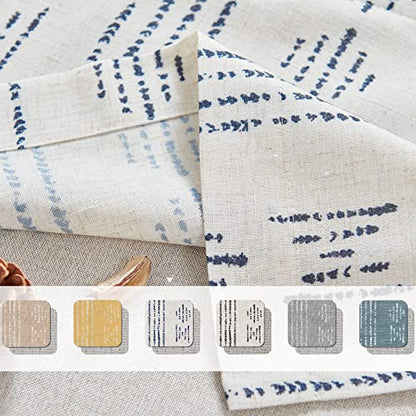 jinchan Striped Valance 18 Inch Modern Boho 1 Panel Blue on Linen - color: Boho Blue on Linen, size: 50"W x 18"L (Pack of 1)