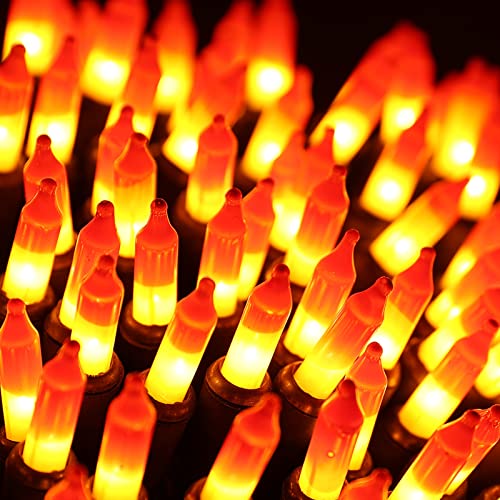 ODEETRONIC Candy Corn Halloween String Lights, 21.63 ft 100 ct Incandescent - color: Orange Yellow-Black Wire, size: 100 Count Incandescent