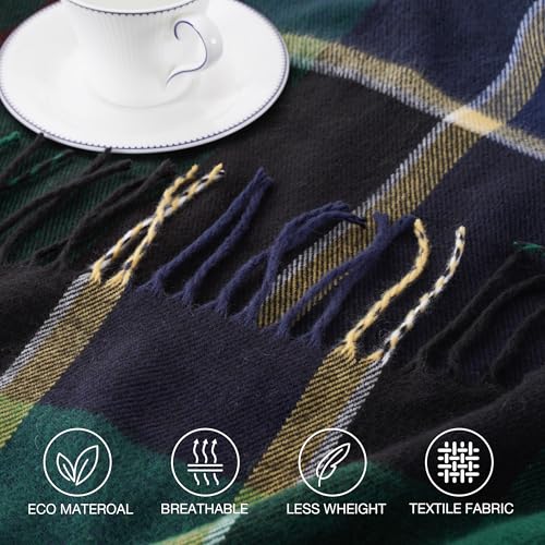 Forest Green Plaid Throw Blanket for Couch, Buffalo Checkered Blanket - color: Forest Green