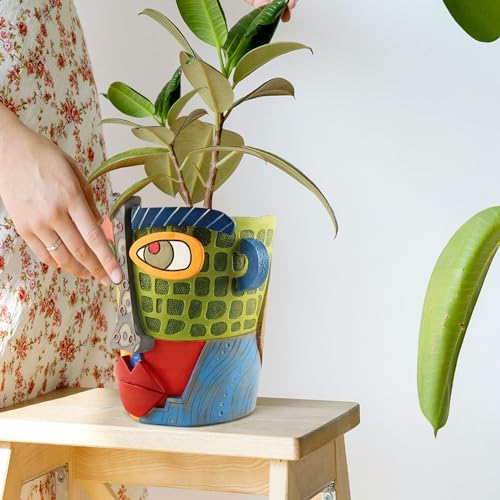 Midogaigai Abstract Face Planter Pots for Indoor Plants&Flowers Home Decor - style: Modern