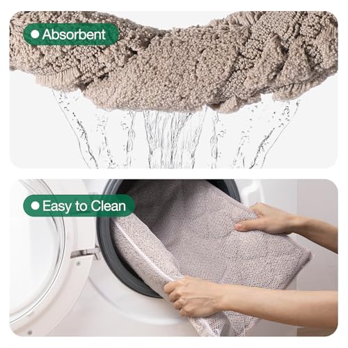 LUMI Bathroom Rugs 24x36, Non Slip Bath Mats, Absorbent Quick Dry, Brown - size: 24"x36"