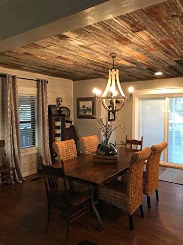 Rockin' Wood Peel & Stick Rustic Reclaimed Barn Wood Paneling, Real Wood, Rustic Wall Planks - Easy Installation (3 Square FEET) - size: 3 Square Feet