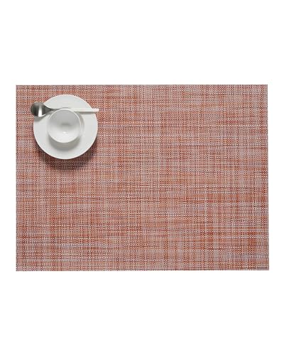 Chilewich Mini Basketweave Placemats, Woven Rectangle Placemats Set of 4 - color: Cinnamon, size: 14"x19"