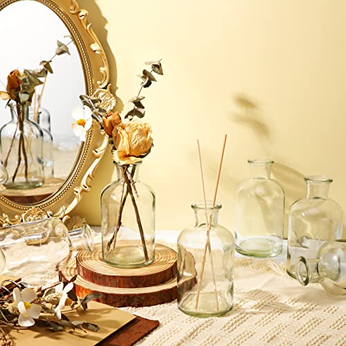 Lallisa 30 Pcs 4.9 Inches Small Glass Bud Vases Bulk Mini, Clear - size: 4.9 Inches