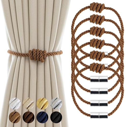 Curtain Tiebacks Magnetic Decorative Rope Tie Backs Holdbacks Contoeey - color: Khaki