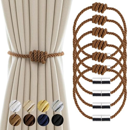 Curtain Tiebacks Magnetic Decorative Rope Tie Backs Holdbacks Contoeey - color: Khaki