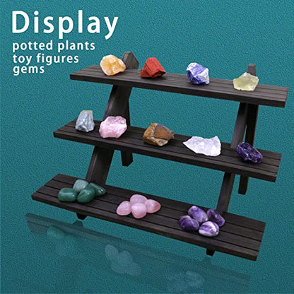 3 Tier Earring Display Stands For Selling, Retail Display Riser Earring, Ring Holder Stand, Removable Countertop Small Merchandise Display Stand, for Figures,Cupcake, Photo (Brown color) - color: brown