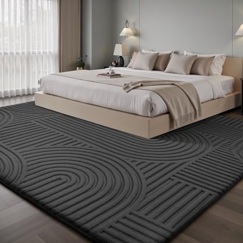 Sour Lemon Area Rugs 9x12 Living Room Bedroom, Grey Rug Large Carpet - color: Dark Grey, size: 9' x 12' (Rectangular)