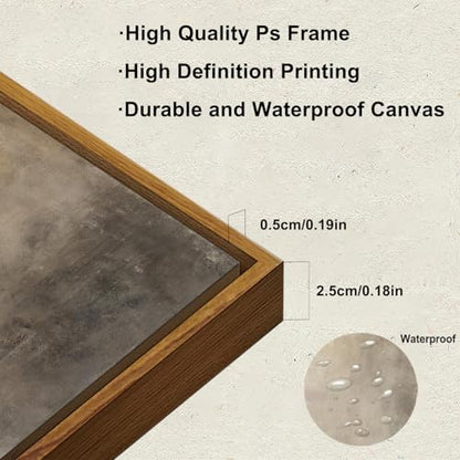 KBKBART Framed Neutral Wall Art, Earthy Abstract Canvas Prints 8x10inch - color: Earthy Painting, size: 10"L x 8"W