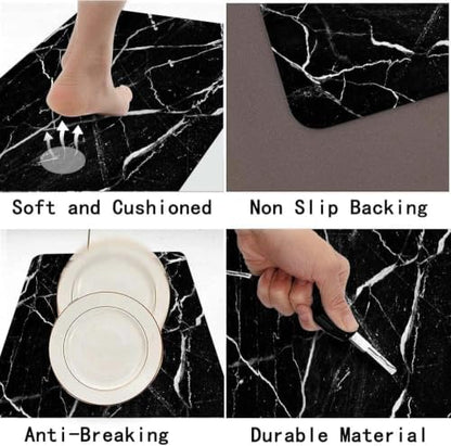 Mrcrypos Cushioned Kitchen Mat Anti Fatigue Floor Mat Runner 17.3" W X 29" L Non Slip Kitchen Mats for Floor Waterproof Kitchen Rugs and Mats Comfort Mat for Office,Sink,Laundry,Desk - size: 29"L x 17.3"W x 0.4"Th