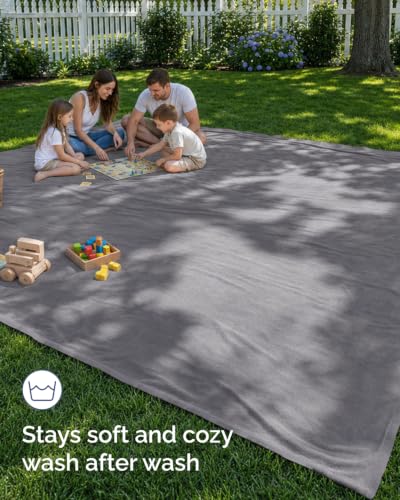 Fleece Blanket Giant 120" x 180" - Ultra-Soft Flannel Throw - Dark Grey - color: 14 - Dark Grey, size: Giant Blanket (180" x 120")