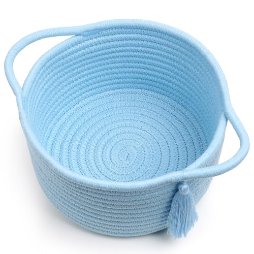 Small Gift Basket Empty to Fill, 2 Pack, Mini Woven Basket, Light Blue - color: Light Blue, size: 2 Pack
