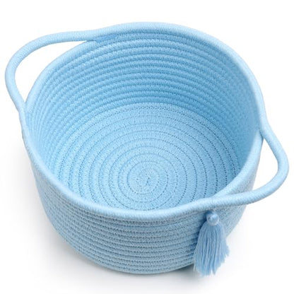 Small Gift Basket Empty to Fill, 2 Pack, Mini Woven Basket, Light Blue - color: Light Blue, size: 2 Pack