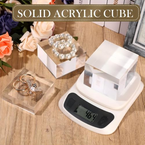 Geelin 3 Pcs Acrylic Risers Stand Display Block Decor Riser 3 Size, Square - style: Square