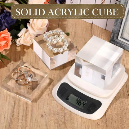 Geelin 3 Pcs Acrylic Risers Stand Display Block Decor Riser 3 Size, Square - style: Square