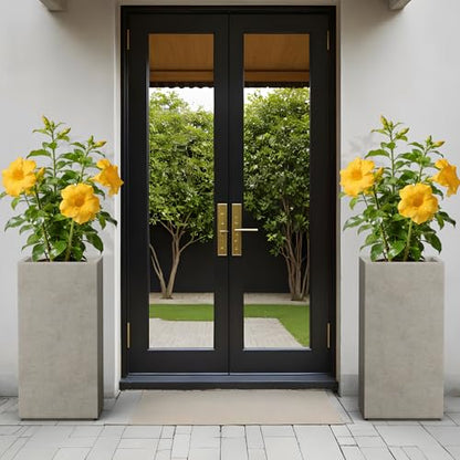Kante Large Column Square Weathered Concrete Planter 27.6" H, Outdoor - color: Weathered Concrete, size: 27.6" H