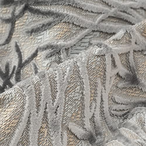 Yangest Grey Throw Pillow Cover Velvet Cushion Cover Branches Rectangular Pillowcase for Sofa Couch Bedroom Living Room, 12x20 Inch - color: Grey, size: 20" x 12" (Pack of 1)