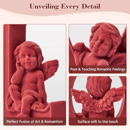 4 Sets Cupid Statue with Soft Velvet Finish Wedding Gifts, Red - color: Cupid-red
