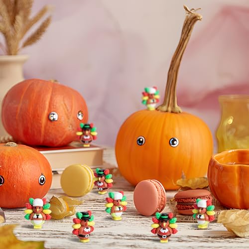 60 Pcs Thanksgiving Mini Turkey Figurines, Miniature Turkey Ornaments - color: Fall, size: 60 Pcs