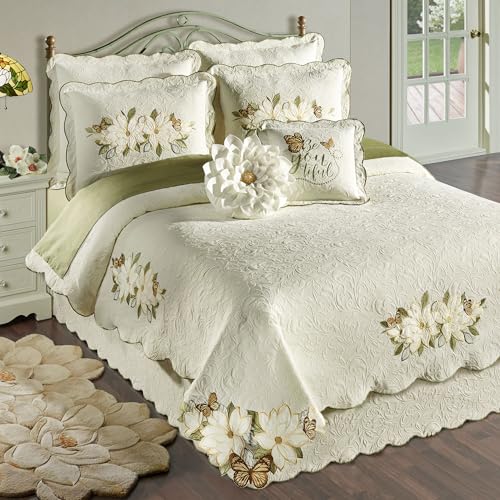 Sweetbay Lightweight Ivory Matelasse Bedding, California King, 10 Pc Set - size: 10 Piece Cal King Coverlet Set