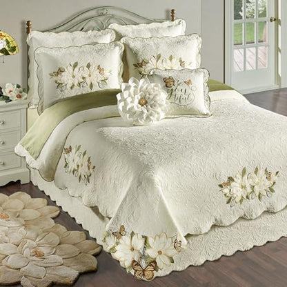 Sweetbay Lightweight Ivory Matelasse Bedding, California King, 10 Pc Set - size: 10 Piece Cal King Coverlet Set
