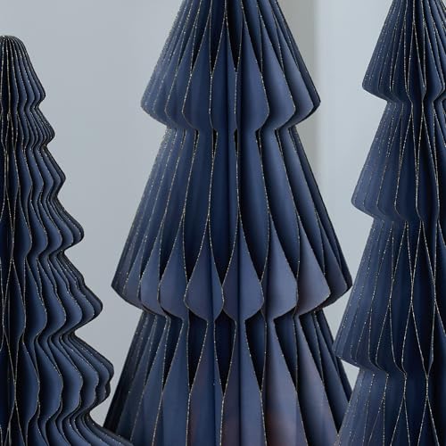 Your Heart's Content Honeycomb Paper Trees, Set of 3 (Large Set 3 Blue) - color: Large Set 3 Navy