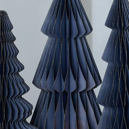 Your Heart's Content Honeycomb Paper Trees, Set of 3 (Large Set 3 Blue) - color: Large Set 3 Navy
