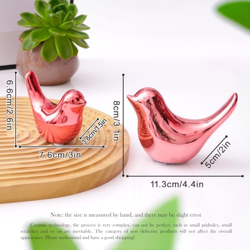 Notakia Pink Bird Figurines Set of 2 Small Bird Statues Home Decor - color: 2pcs Pink Birds