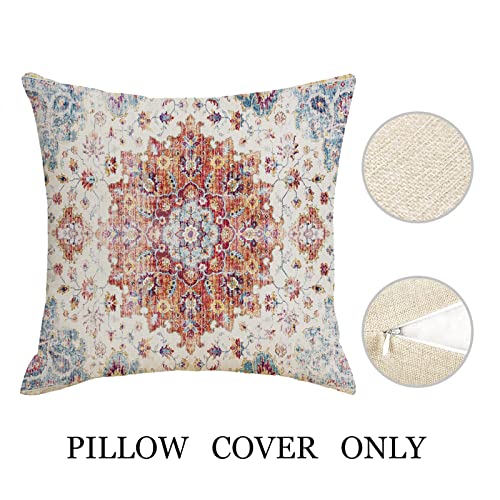 Boho Throw Pillow Covers 16x16 Orange and Blue Teal Ethnic Pillows - color: Boho, size: 16" x 16" (Pack of 2)