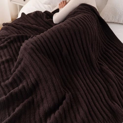 Battilo Brown Throw Blanket for Couch, Soft Chenille Throw Blanket, 50"x60" - color: Brown, size: 50"x60"