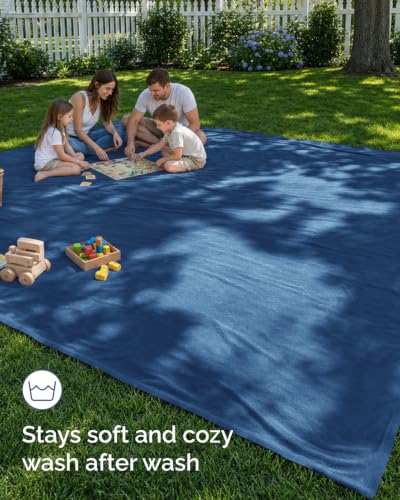 Fleece Blanket Oversized King - Ultra-Soft Flannel Blanket - Royal Blue - color: 28 - Royal Blue, size: Oversized King (120" x 120")