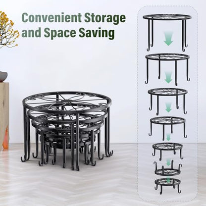7-Pack Heavy-Duty Metal Plant Stands, Anti-Rust for Indoor/Outdoor