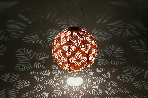 Allsop Home & Garden Soji Stella Brights Geo Palm Outdoor Weatherproof Tyvek® Hanging Solar Lantern. Dual White LEDs and Stainless Steel Easy to Hang Frame.