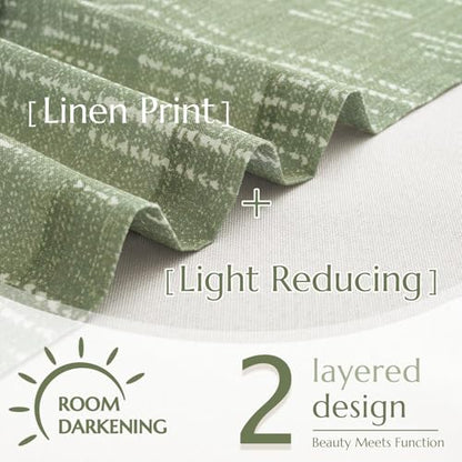 jinchan Striped Kitchen Valance 18 Inch Modern Boho 1 Panel Green - color: Boho Green, size: 50"W x 18"L (Pack of 1)