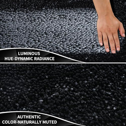 Yimobra Chenille Black Bathroom Rug, Ultra Soft Non Slip Bath Mat, 24 x 17 - color: Black, size: 24" X 17"
