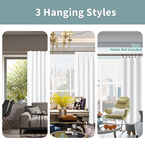 BGment 100% Blackout Curtains for Bedroom with Insulated Liner, Pure White - color: Pure White, size: 38"W x 63"L (Pack of 2)