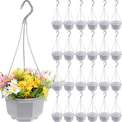 Roshtia 24 Pcs Hanging Planter Pot with Hook, Ceramic White, 6.7 Inch - color: Ceramic White, size: 6.7 Inch