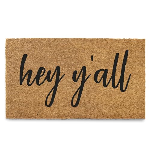 Hey Y'all Door Mat 30x17 Inch, Funny Welcome Mat Coir Door Mat - size: 17 x 30 inches (Rectangular)