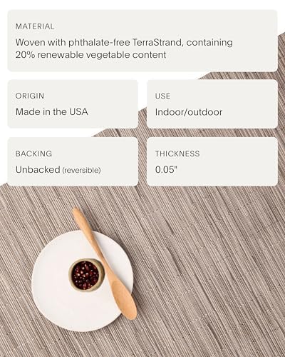 Chilewich Bamboo Placemats Set of 4, Round Woven Placemats - color: Dune, size: 15" Round