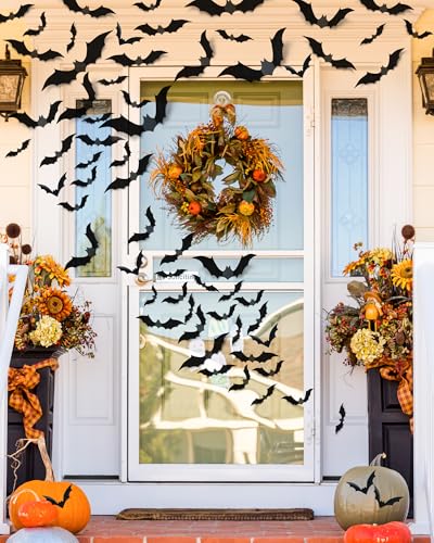 120 Pcs 3D Halloween Decorations Bats Decor,5 Sizes Bats Wall Decor Indoor - style: 120 pcs