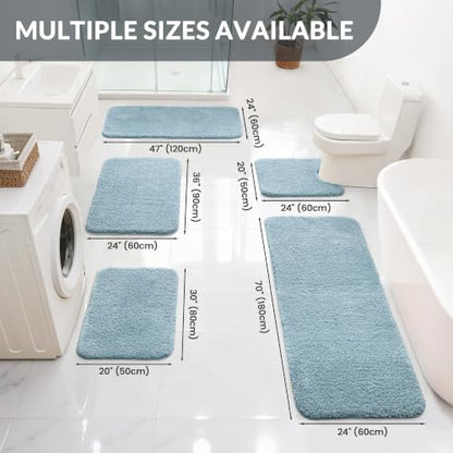 Exclusivo Mezcla Soft Absorbent Bathroom Rugs, Non-Slip Bath Mat, 17x24 - color: Slate Blue, size: 17"x24"(Rectangular)