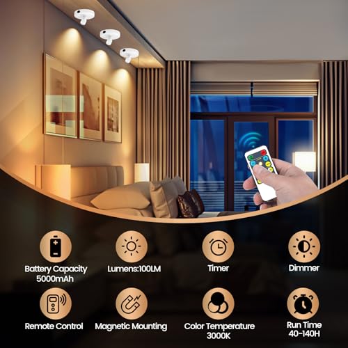 Wireless Spotlight Battery Powered, Rechargeable Plant Spot Light Indoor - color: chargeable White