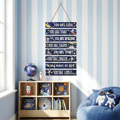 TOMPOP Wall Art Decor, Wooden, for Kitchen Dining Room, Outer Space Solar - style: Outer Space