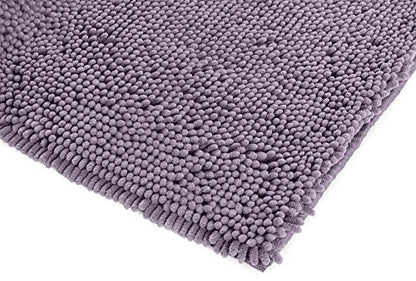 Amazon Basics Non-Slip Microfiber Absorbent Plush Shag Bathroom Rug Mat, Machine Washable, 21" x 34", Lavender - color: Lavender, size: 1'9" x 2'10" (Rectangular)