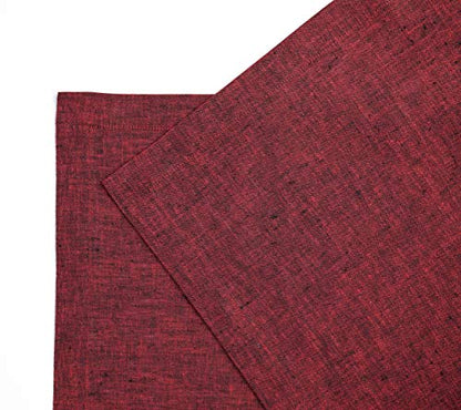 Solino Home 100% 리넨 플레이스 매트 레드 가넷, 아테나 35.6 x 48.3cm(14 x 19인치), 4개 세트 - color: 25: 레드 가넷, size: 14" X 19" (Set of 4)