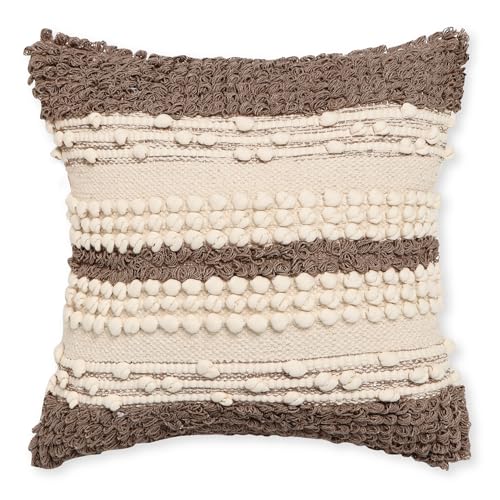 · REDEARTH · Boho Textured Handwoven Throw Pillow Cases - Boho Glam Taupe - color: Boho Glam Taupe, size: 18" x 18" (Pack of 2)